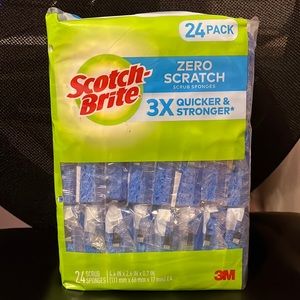 Scotch-Brite Zero Scratch Scrub Sponges, 24 Pack